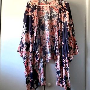 pink floral kimono